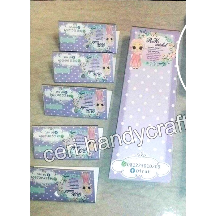 

Paket hangtag 5x6cm (5x3cm lipat) dan Label alas 5x15cm isi 100pasang desain custom