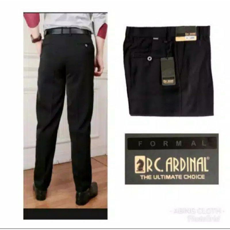 celana formal cardinal hitam bahan premium