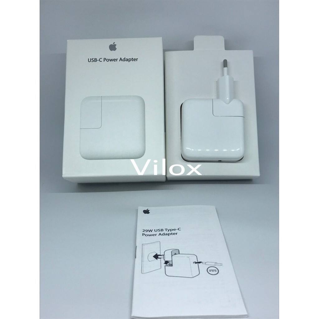 Power adapter charger cas macbook 29 watt iphone 8 x ten kabel usb c to lightning