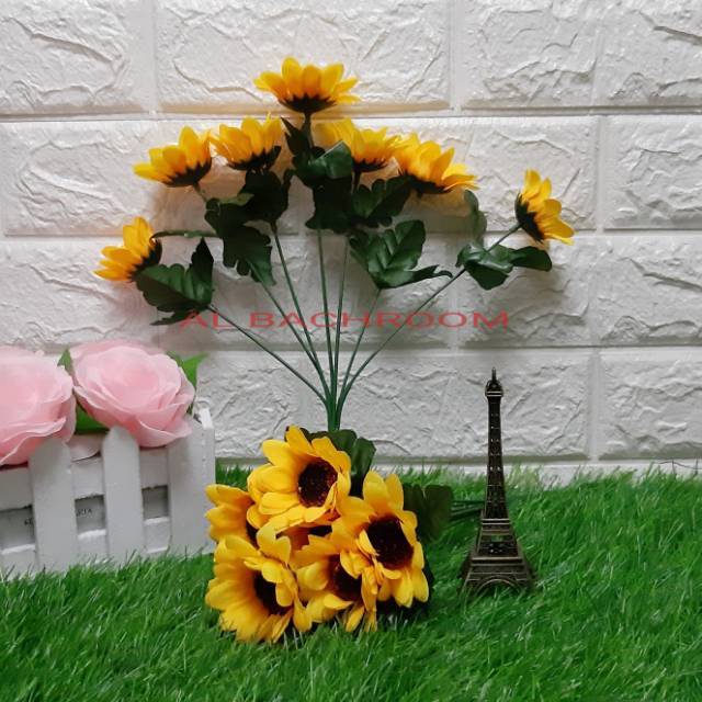 BUNGA MATAHARI HIAS BT7 BUNGA ARTIFICIAL DEKORASI RUMAH BUNGA PLASTIK DEKORASI RUMAH-1