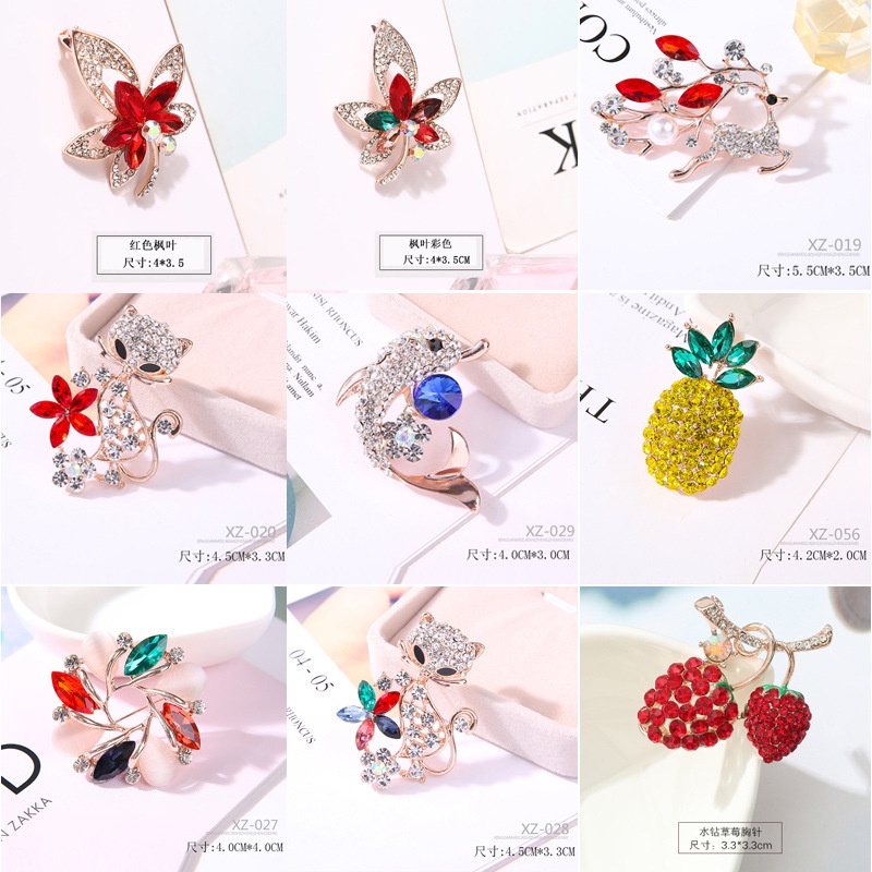 Ins Kepribadian Shiny Bros Berlian Imitasi Rusa Merak Bros Mutiara Unisex Bros Aksesoris indah-3