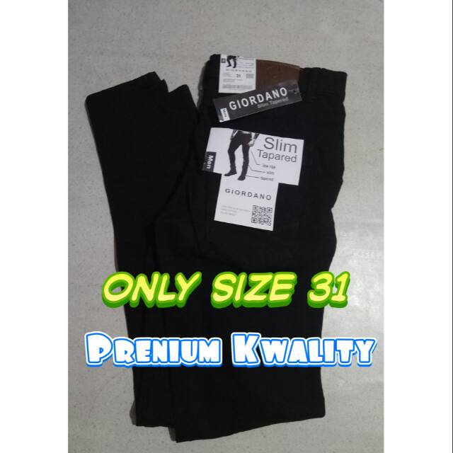CELANA JEANS PENSIL GIORDANO HITAM SIZE 31 ONLY