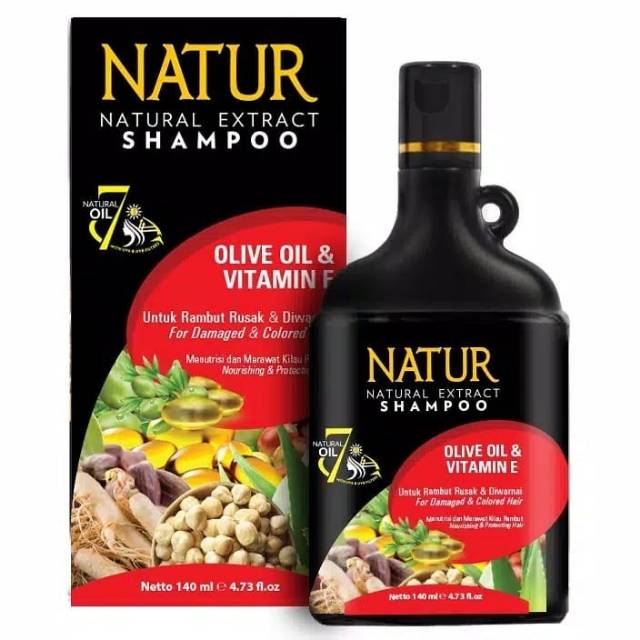 NATUR SHAMPO OLIVE OIL &amp; VITAMIN E 140ML