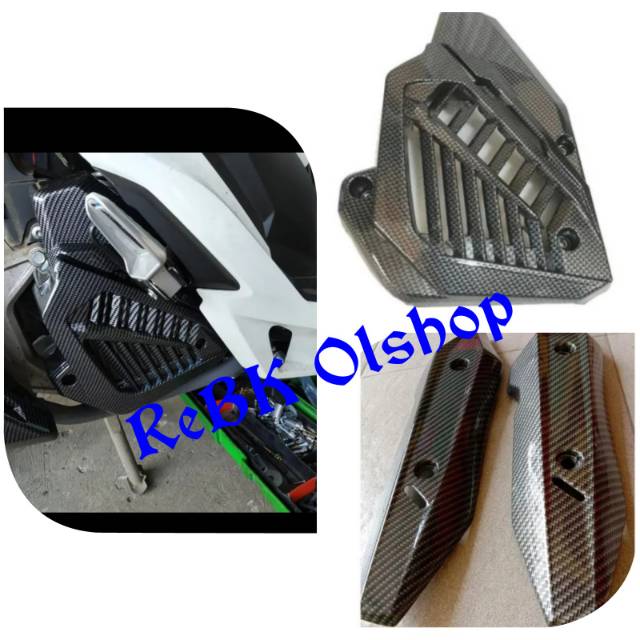 Tutup knalpot Vario 150 125 2018 2019 carbon dan tutup radiator Vario 150 125 2018 2019 carbon