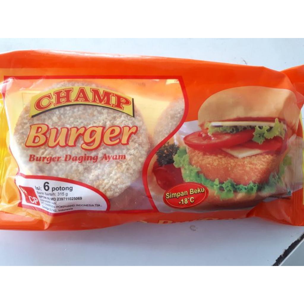 

Champ Burger Daging Ayam 315gr Bogor Frozen