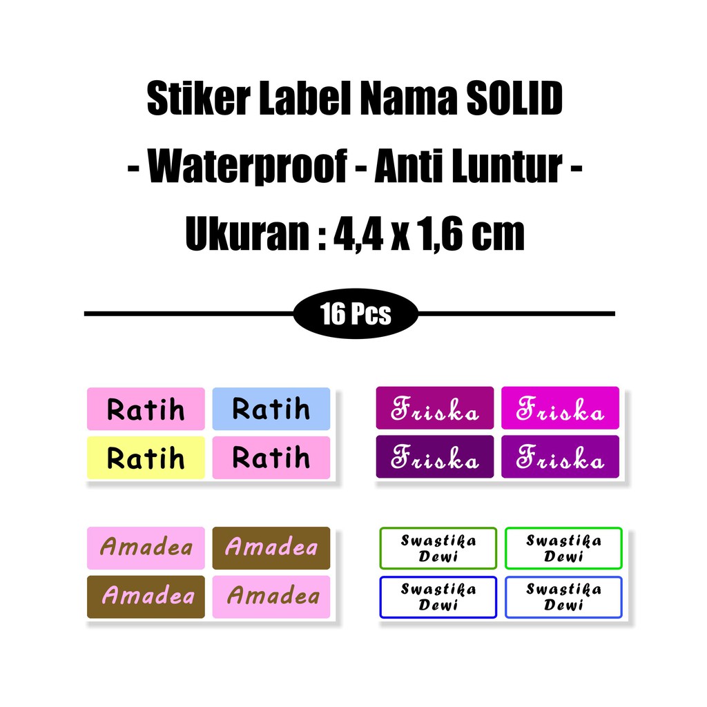 

Stiker Label Nama Wall Color Pallete Waterproof