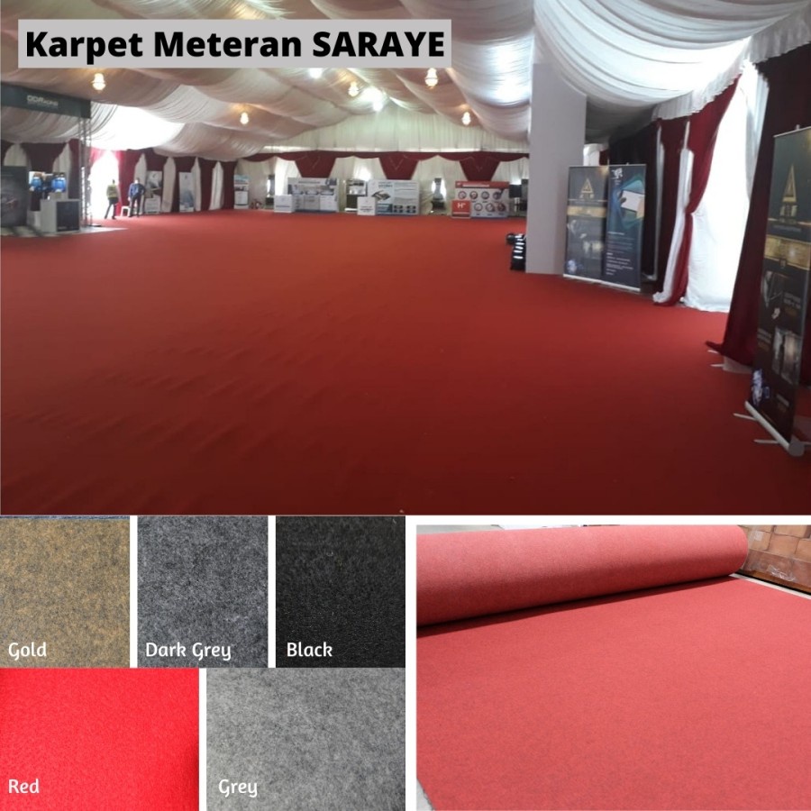 Karpet Meteran Exclusive Bludru Warna Polos Masjid Mushola (Harga per 10 Centimeter, Lebar Karpet 2 