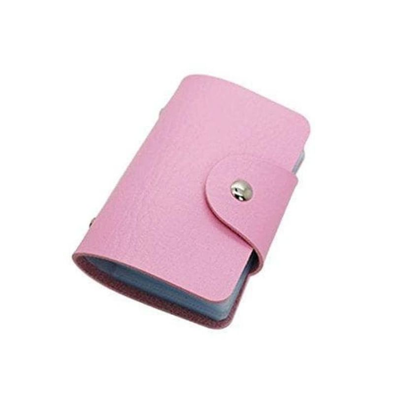 Dompet Kartu 24 slot kancing kulit - card holder wallet