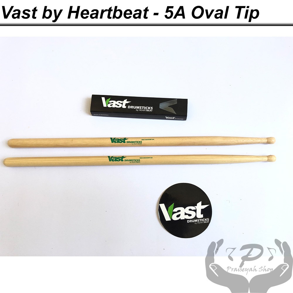 Stick Drum 5A 5B 7A Vast by Heartbeat Oval Tip Hickory Natural