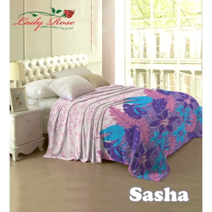 Selimut Lady Rose Terlaris bulu halus uk. 160x200 motif minimalis Stacko Glory Aquatic Roman Celine-Sasha