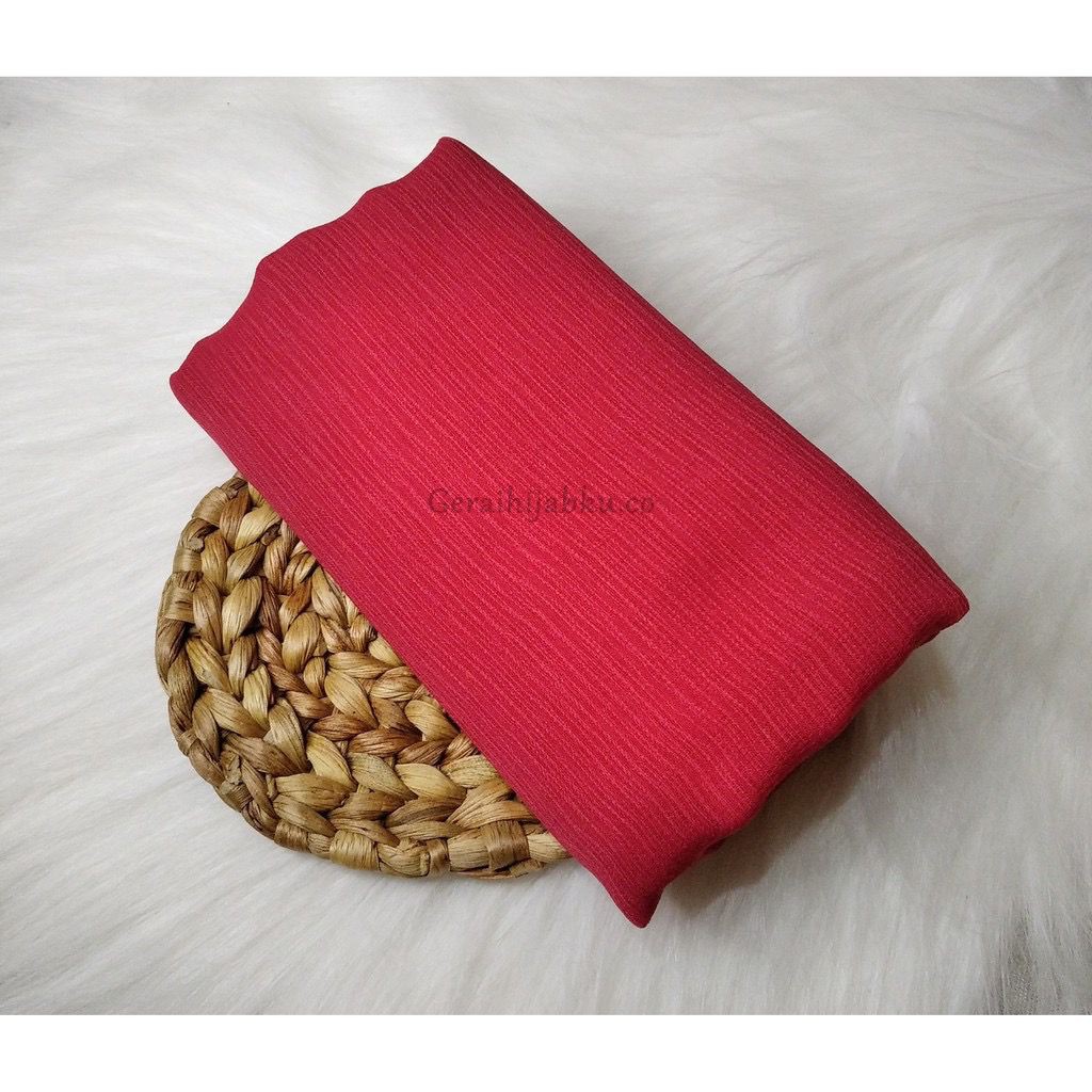 Jilbab segi empat Cornskin Premium Jahit Tepi/ Jilbab Serat Jagung / CORNSKIN-Merah