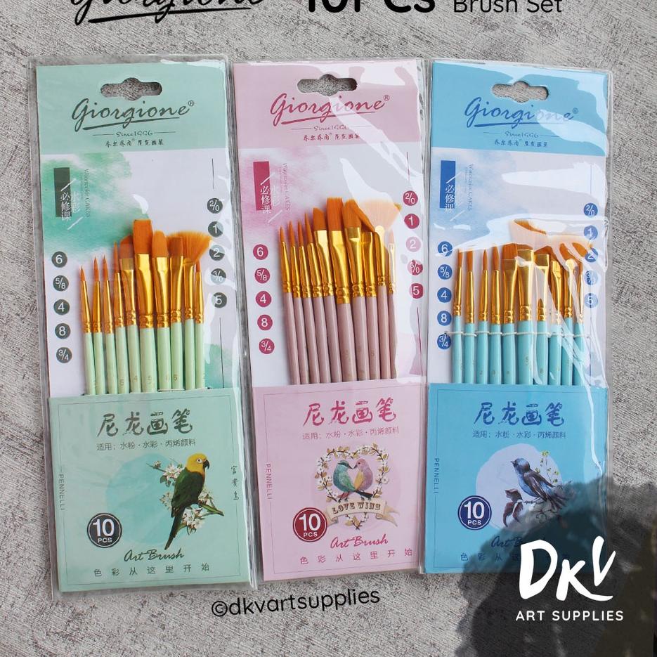 

READY ✅Giorgione Brush Set G-188 | Kuas Lukis Set 10 Bird Series|KD9