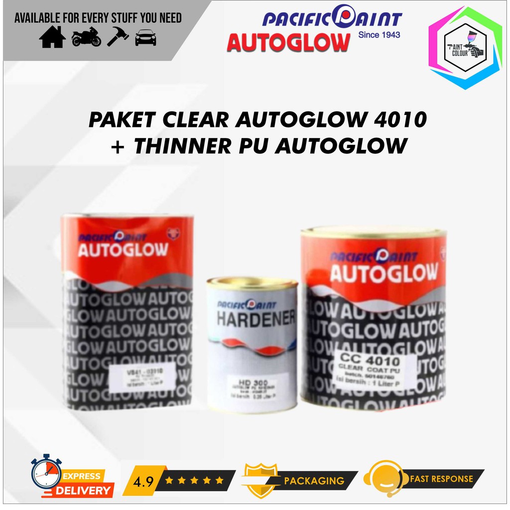 Paket Clear Coat Autoglow 4010 + Thinner Autoglow PU