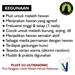 PELUIT PLUIT ULTRASONIK U3 KEYCAN SATU NADA MAINAN  