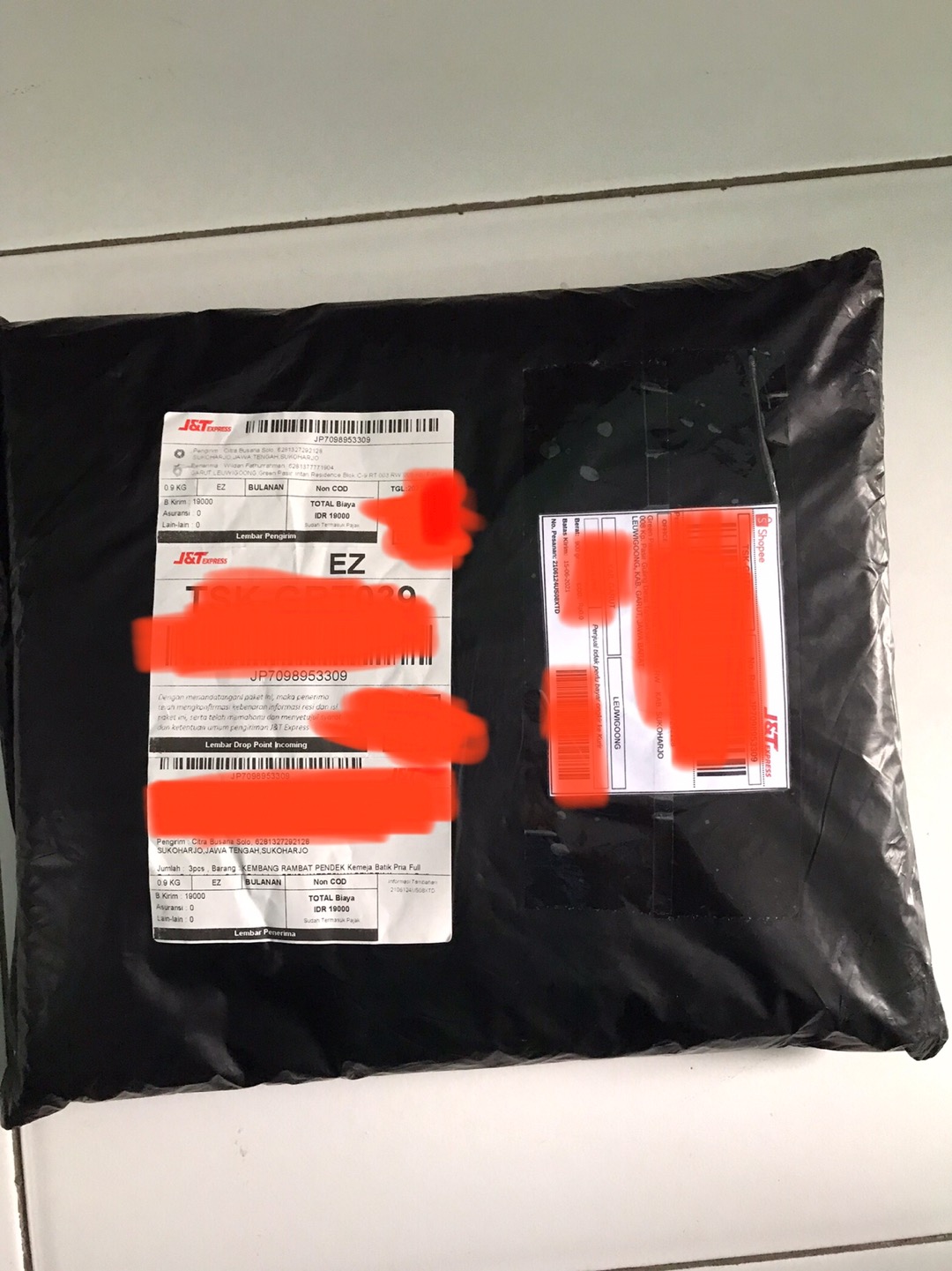 Batik Solo Kembang Biru Pendek Kemeja Pria Katun Halus Sragenan Full Furing