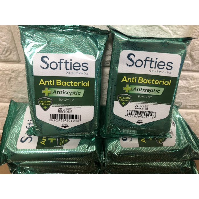 Softies Anti Bacterial Antiseptic isi 20 / Tissue Basah Antiseptik