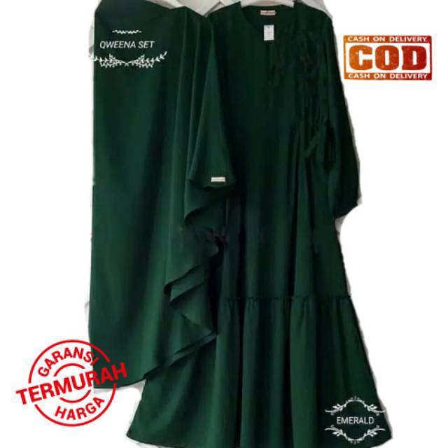 MDS - QWEENA SET HIJAB ( GAMIS + KHIMAR ) { 1KG 2PCS }