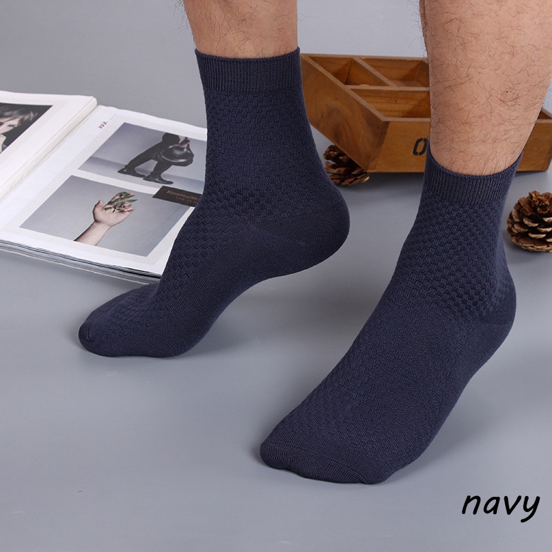 Kaus Kaki Pria Casual Socks Serat Bambu Kaos Kaki Lembut Olahraga Kaus Kaki Penyerap Keringat W03-