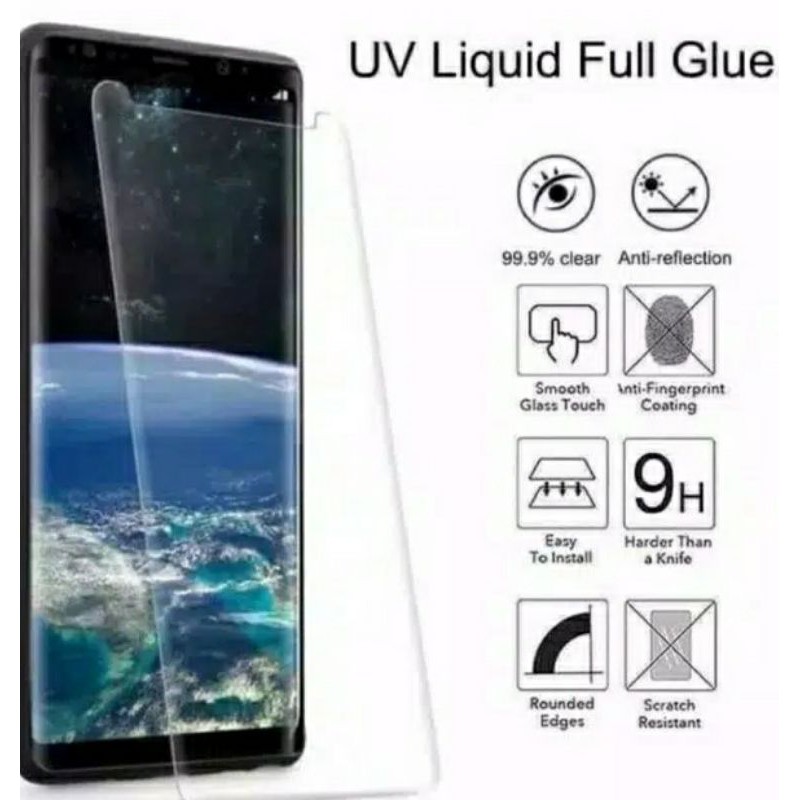 tempered glass Samsung S10+ S9+ S8+ S21+ S20+ note 9 note 8 note 20 note 10 anti gores kaca uv glass