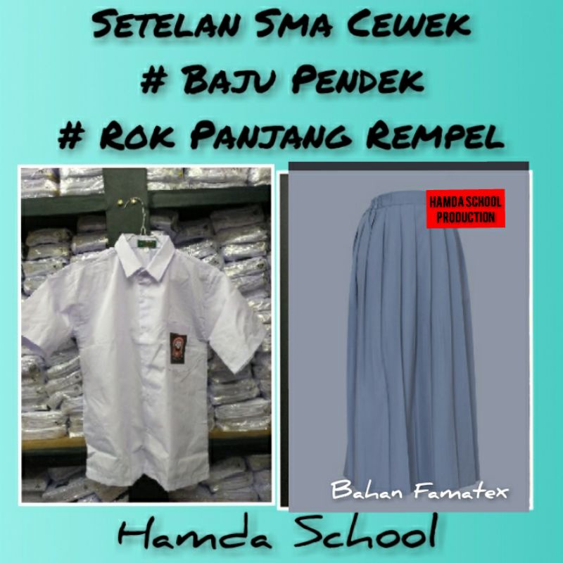 Setelan Sma Cewek Baju pendek Rok Panjang Seragam Sekolah