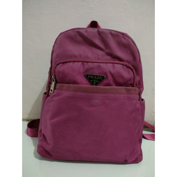 (Preloved) Tas Ransel ungu tali panjang