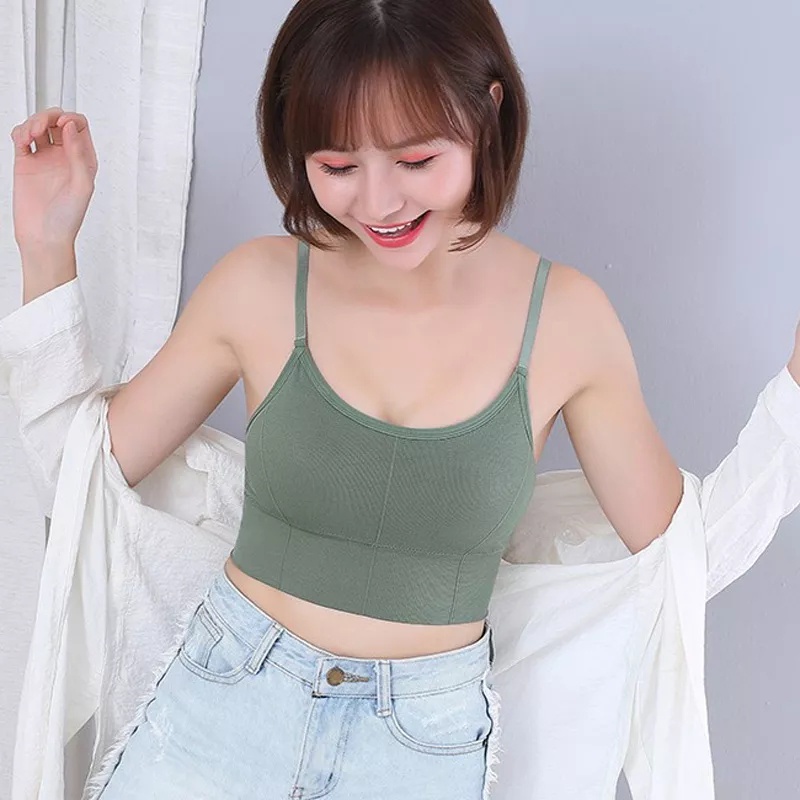 Tmall88 Bra Tank Top Wanita Pakaian Dalam Mulus Atasan Crop Sexy Import