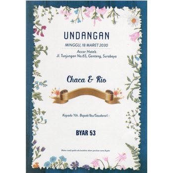 

( Cetak ) Undangan Byar 53 Murah