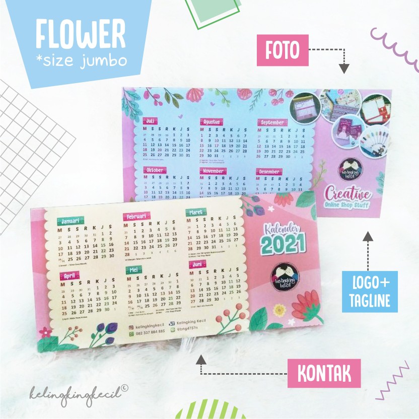 

MINIM ORDER 50 PC ~ KALENDER LIPAT 2022 JUMBO ~ TEMA FLOWER