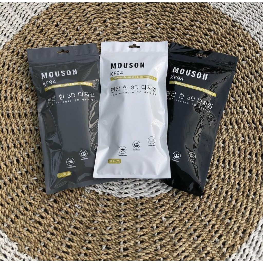 Masker Mouson KF94 Black, Grey, White