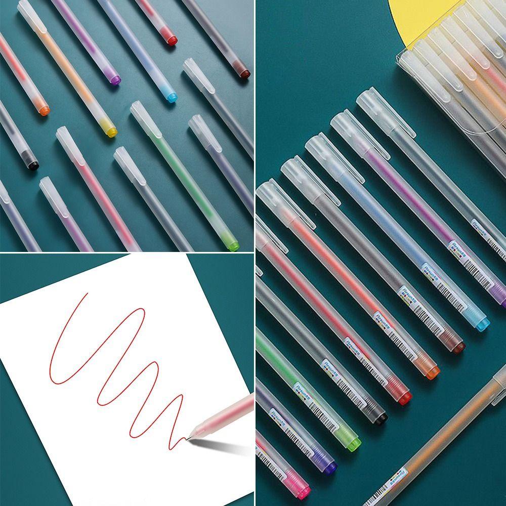 Preva 12PCS/Set Stabilo Pena Set Good-looking Perlengkapan Kantor Sekolah Menggambar Graffiti Perawatan Mata Pena Netral