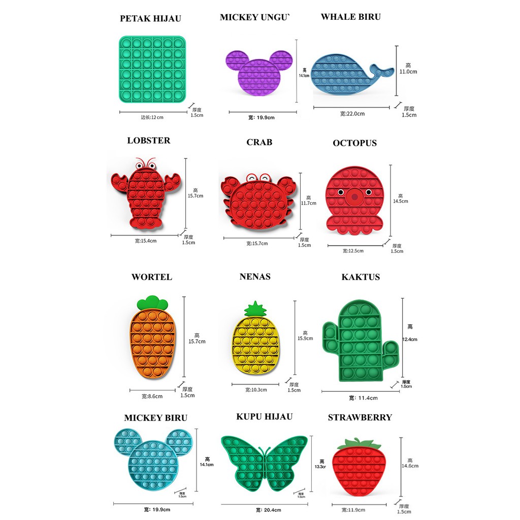 [LOGU] Pop it fidget, Mainan go bang fox mind, Mainan anti stress pop-5