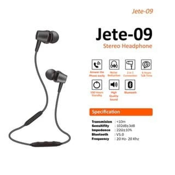 JETE 09 HEADSET BLUETOOTH GARANSI RESMI JETE INDONESIA TERMURAH