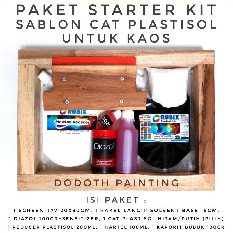 

Paket Starter Kit Sablon Cat Plastisol Untuk Kaos dan Kain