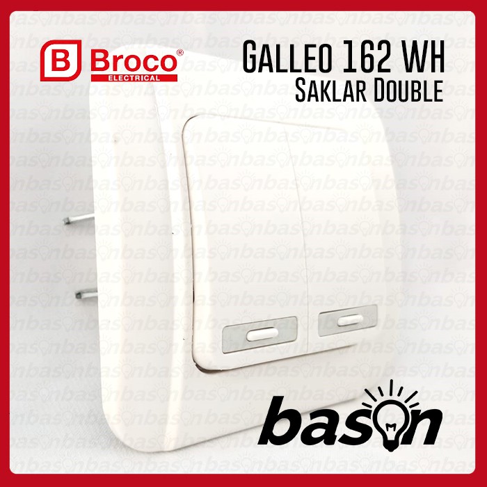 BROCO Galleo Snow White | G162 | Saklar 2 Gang 1 Way Switch