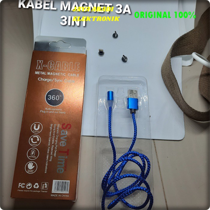 J30 ORIGINAL KABEL DATA MAGNET 3A MAGNETIC CABLE SUPER FAST CHARGING 3 IN 1 MAGNETIK FLASH CAS CASAN J30  Original Kabel data magnet 3A super fast charging 3in1 magnetik cable quick cas hp magnetic magnet charge casan faster asli multi universal multi tc