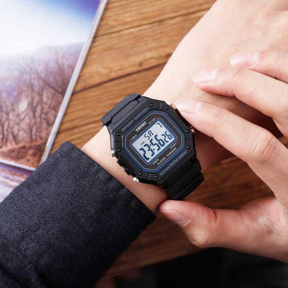 SKMEI Jam Tangan Digital Pria - 1496 [Hitam Putih]