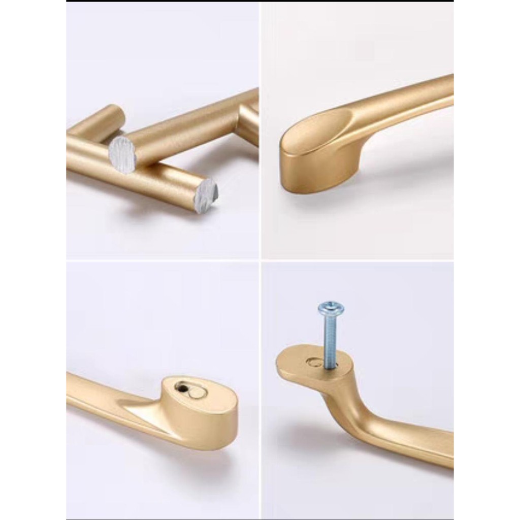 Tarikan Handel Gold / Emas Handle Laci Pintu Lemari Minimalis Gagang Pull Bar Lemari Dapur Kitchen