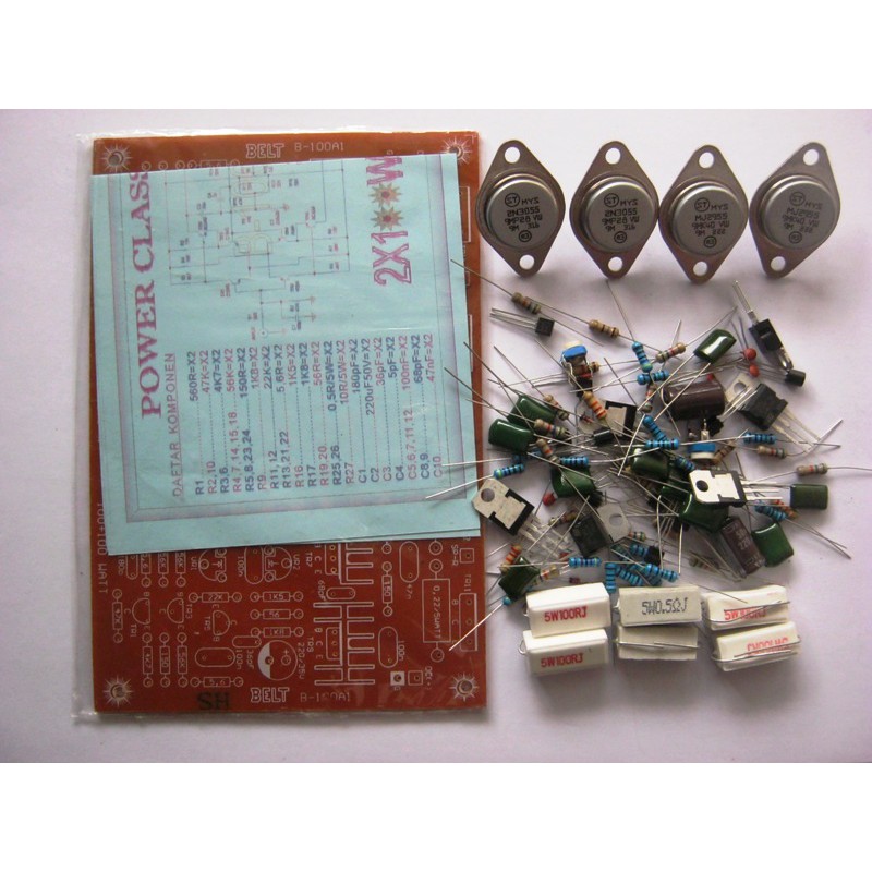 DIY PCB Power Class A Stereo dan Komponen, Transistor 2N3055-MJ2955