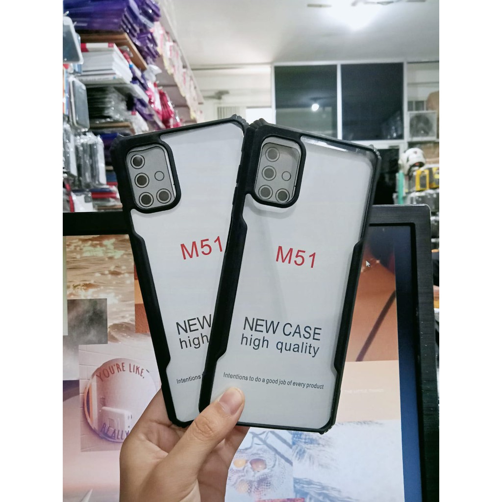 Anti Shocking Samsung M20/M30/M32/M52 5G/M62/M23 5G/M33 5G/M51/S23/S23 PLUS/S23 ULTRA Hardcase Mika List Hitam Acrylic Case