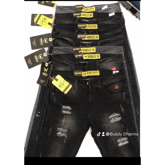 Celana jeans Pria Black viper premium