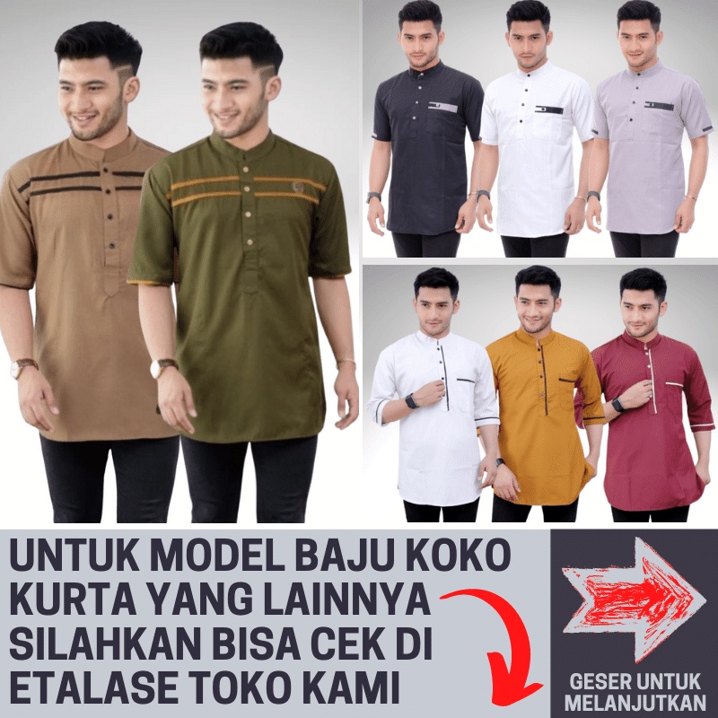 Baju Koko Pria Dewasa Kurta Taqwa Pakaian Muslim Lengan Pendek Matt Katun Adem Tebal Terlaris