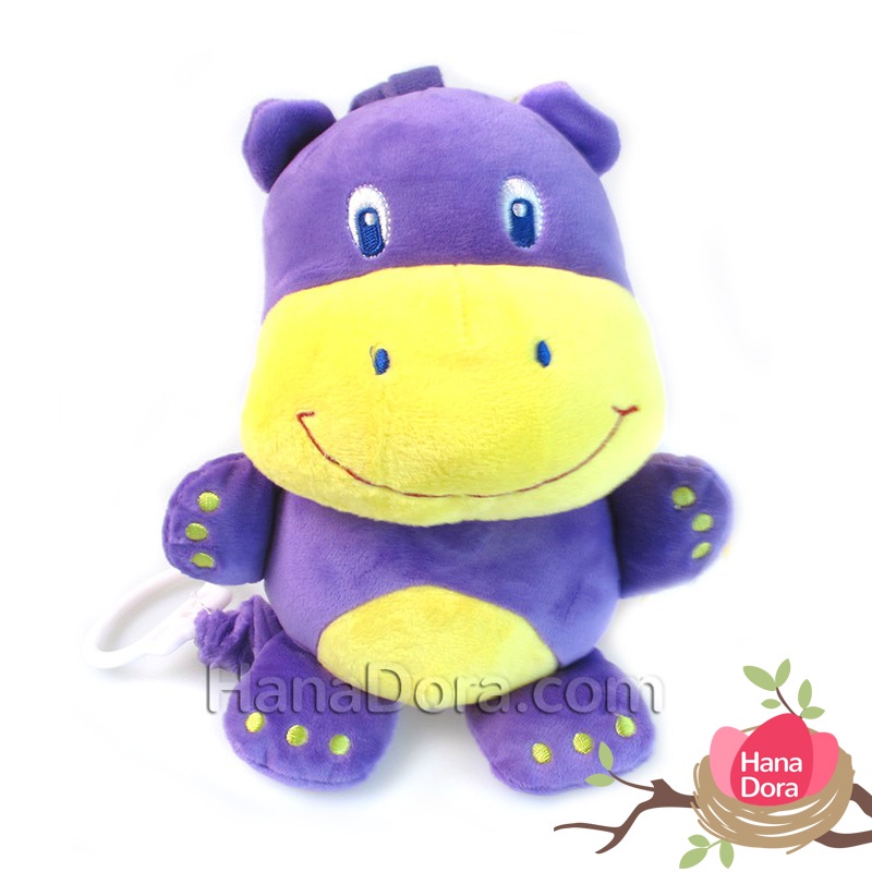 Boneka Tarik Musik - Musical String Plush Toy - Purple Hippo