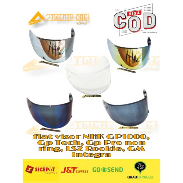 Kaca Visor Helm Nhk Gp 1000 Gp Tech Gp Pro Non Ring Ls2 Rockie Gm Integra FLAT CLEAR SMOKE IRIDIUM S