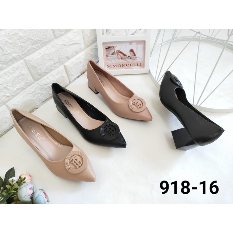 Chunky heels by Simoncelli BT Import high quality sepatu wanita hak tahu kerja kulit doff fashion