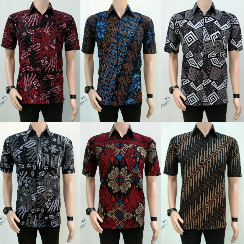 Kemeja Batik Pria Lengan Pendek Motif Terbaru Terviral Dan Terlaris Hem Batik Pria Seragam Batik Batik Cowok Batik Kantor Murah Berkualitas