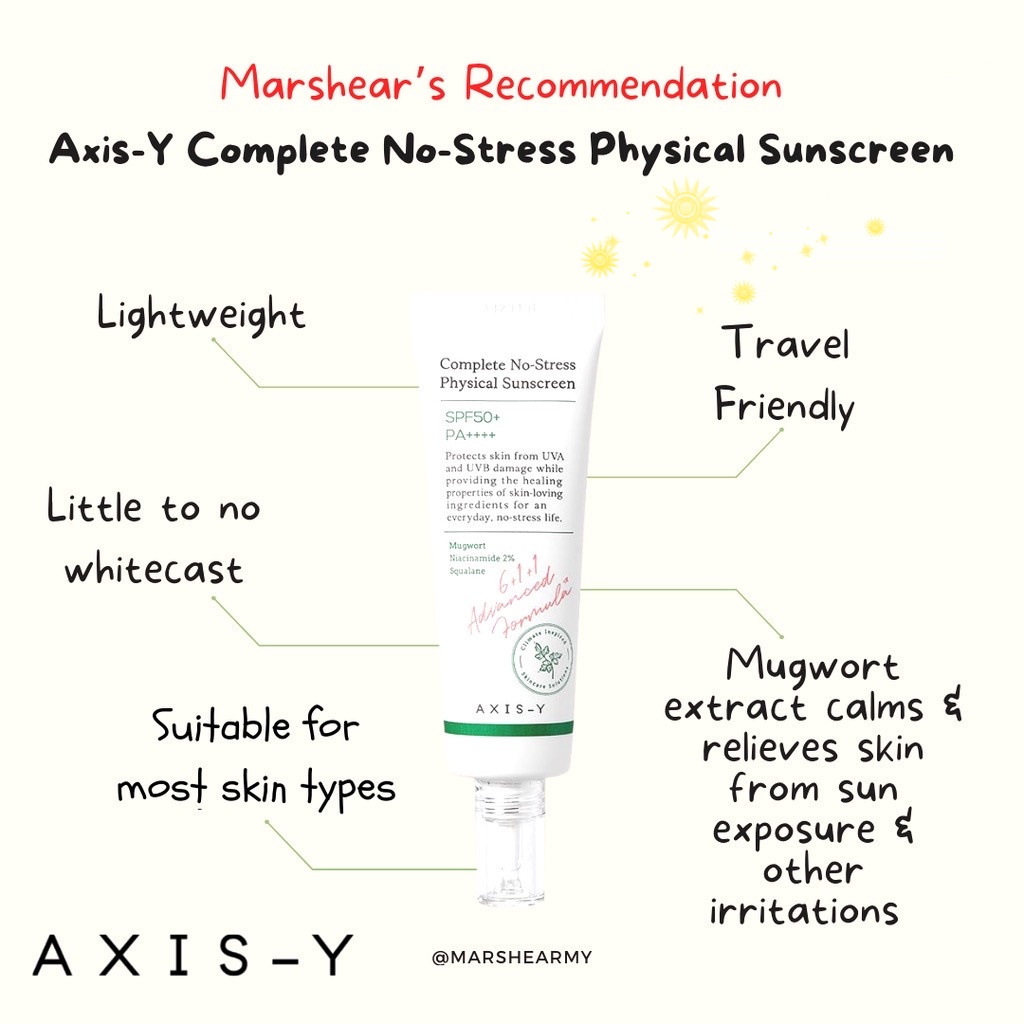 Axis---Y Complete No Stress Physical Sunscreen SPF50+ PA++++ 50ml