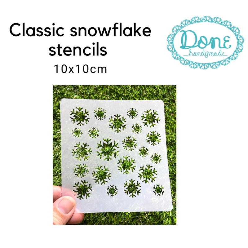 Stencils snowflake texture sheet lembar motif dinding clay scrapbooking donehandymade done handymade jual bahan kerajinan tangan