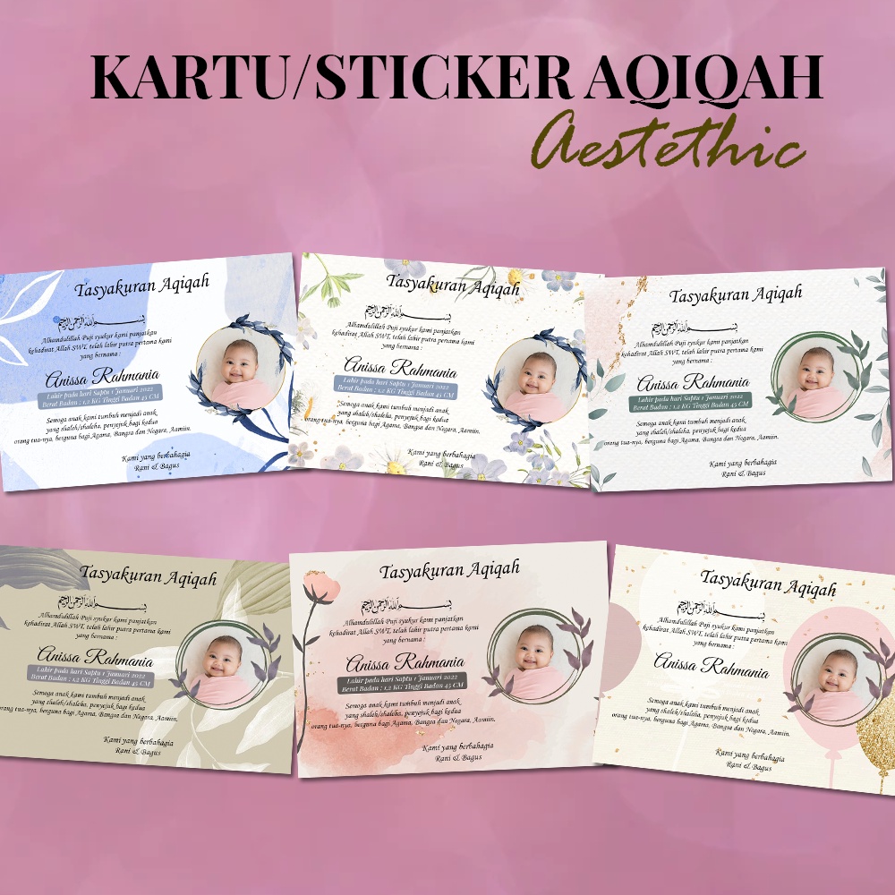 

Kartu Aqiqah - Sticker Akikah - Kartu Akikah - Kartu Tasyakuran Aqiqah - Stiker Tasyakuran Akikah