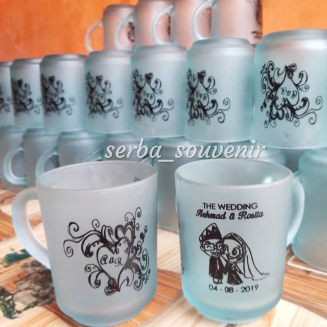 SOUVENIR GELAS GAGANG DOFF