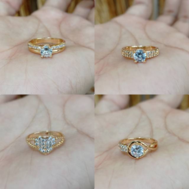 Perhiasan cincin dewasa Permata cantik